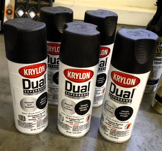 5 Full Cans of Krylon Dual Superbond Paint + Primer - Oil Rubbed Bronze in Color