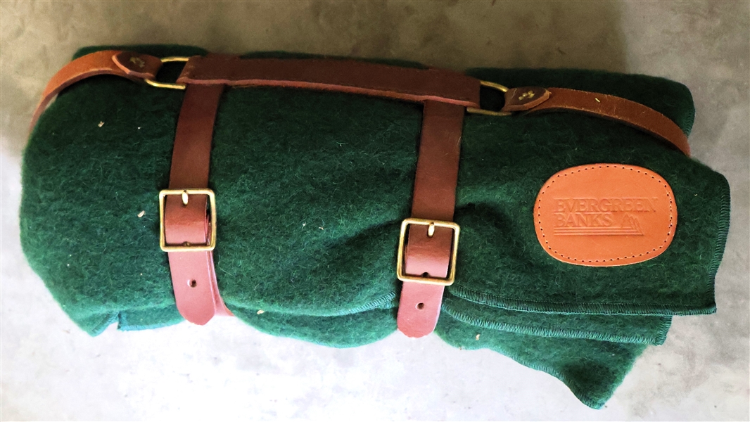 Evergreen Banks Rolled Travel Blanket with Carrying Strap