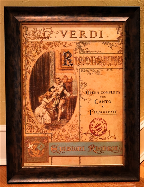 G. Verdi - Rigoletto - Opera Completa per Canto - Framed Poster on Canvas - Frame Measures 31" by 21 1/2"