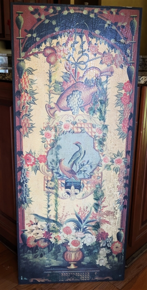Decorator Canvas of Florals, Urns, and Birds 