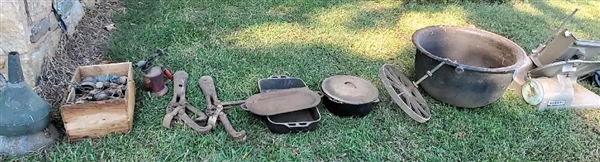 More Items Just Found in Buildings - Log Turners, Cast Iron Pans, Cast Iron Wash Pot