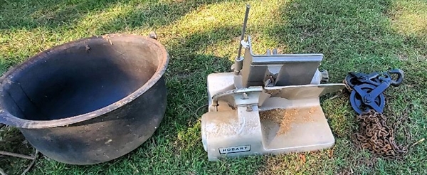 More Items Just Found in Buildings - Large Iron Wash Pot, Meat Slicer, Chain, Pulley