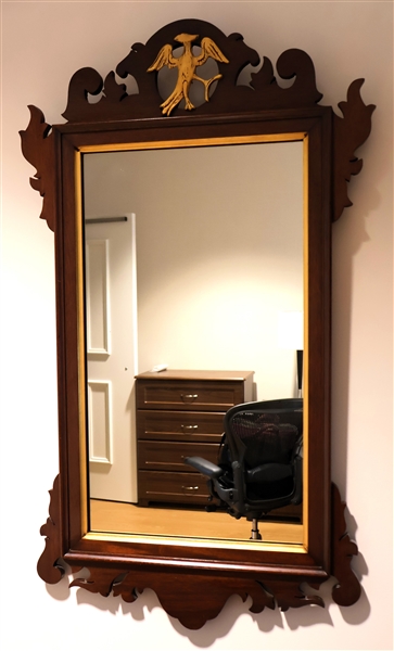 Biggs Furniture - Richmond, VA - Chippendale Style Mirror with Gold Gilt Eagle - Measures 36" by 20" 