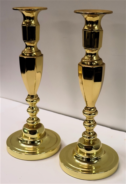 Pair of Nice Baldwin Brass Candle Sticks Measuring 11" Tall