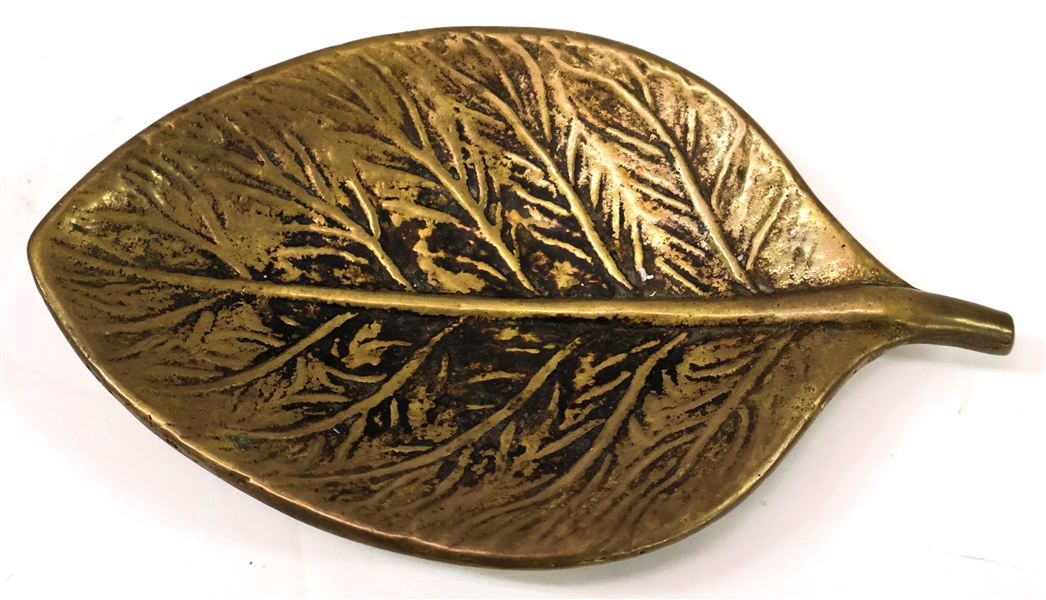 Made in North Carolina Solid Brass Tobacco Leaf - Measures 6" by 3 1/2" 