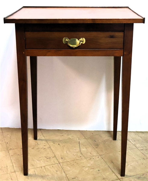 Handmade Cherry Table - Pegged Construction - Single Drawer - Measures 30" Tall 22 1/2" by 18" 