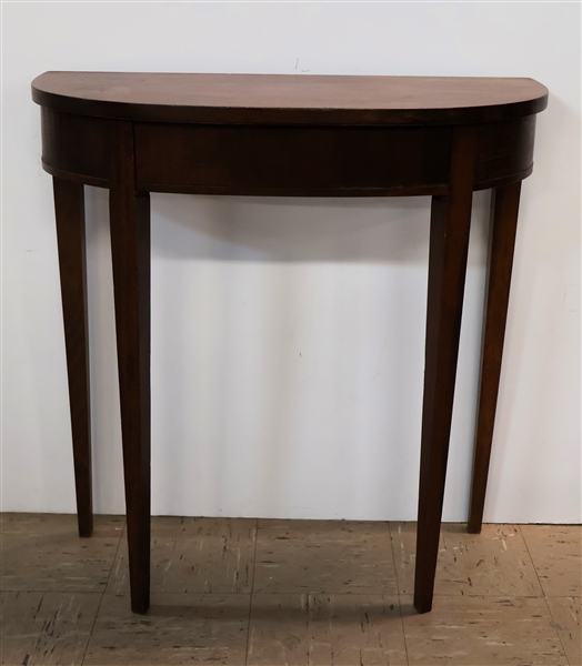 Nice Mersman Mahogany Demilune Table -Great Size -  Measures 30" Tall 28" by 12 1/2" 