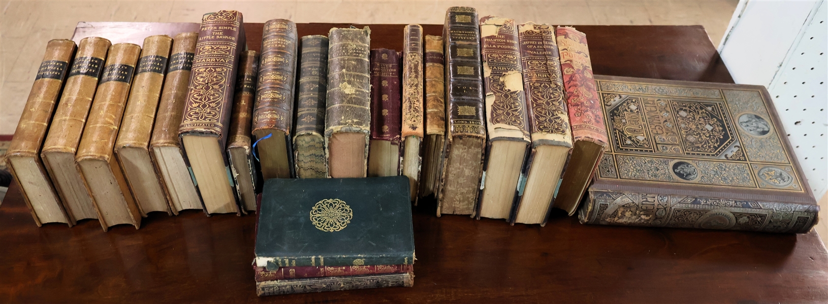 21 Leather Bound and Antique Books 