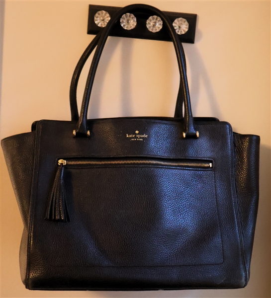 Larger Black Kate Spade Purse - Measures 11" tall 15" Across