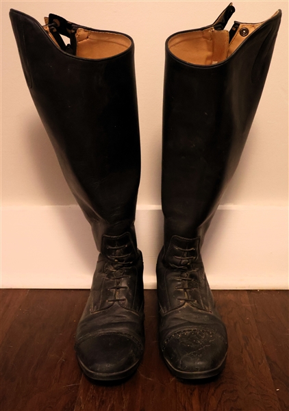 Black Riding Sport English Tall Boots - Size 9 - Some Wear From Spurs on Backs