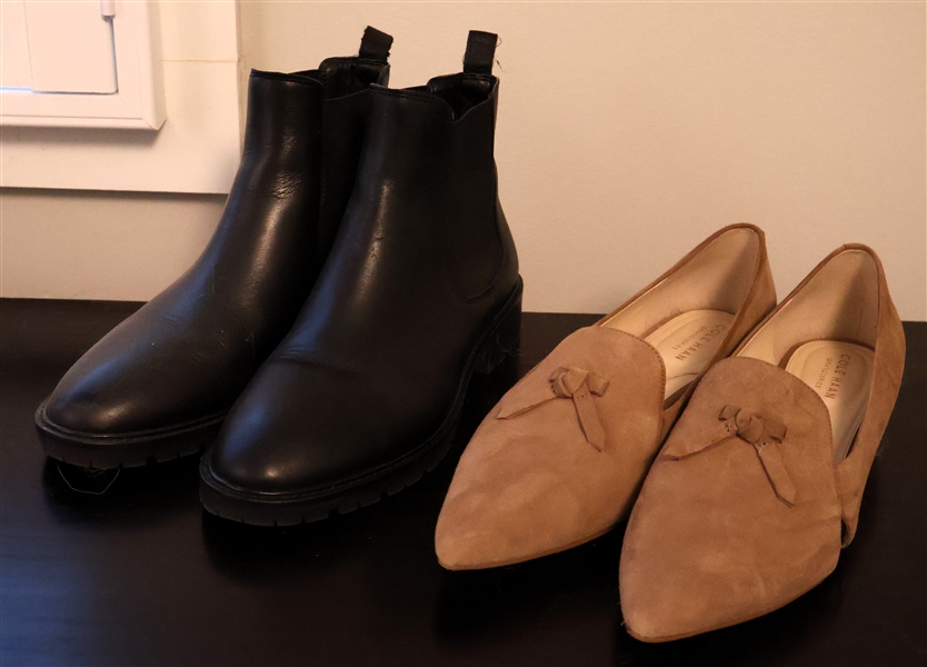 Black Steve Madden Booties and Taupe Cole Hann Flats - Both Size 9