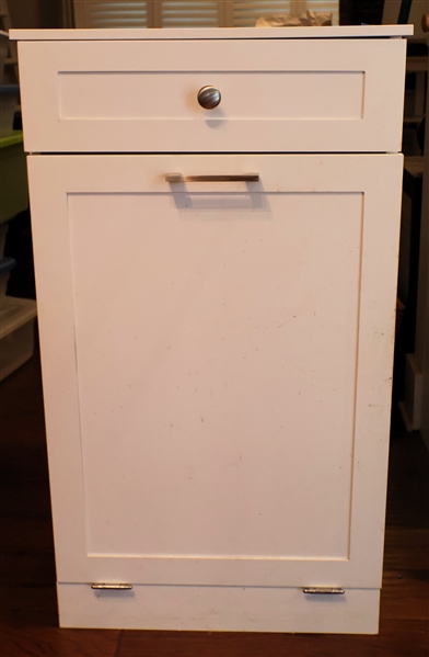 Trash Can Storage Cabinet with Drawer - Measures 35 1/2" Tall 20" by 13 1/2"