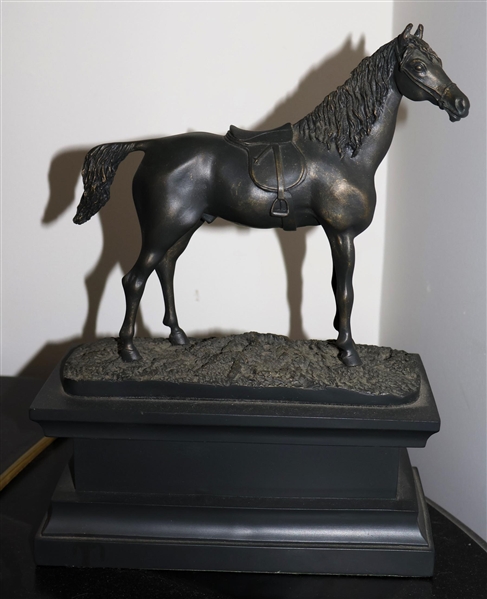 Resin Composite Horse Statue - Measures 11 1/2" tall 9" Across