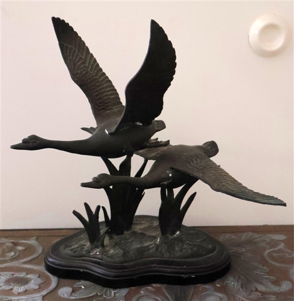 Metal Flying Duck Statue - Measures 10" tall 