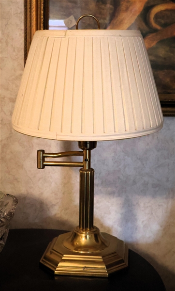 Brass Table Lamp with Adjustable Arm - Measures 18" Tall 