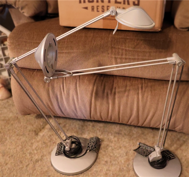 2 Adjustable Arm Halogen Desk Lamps 