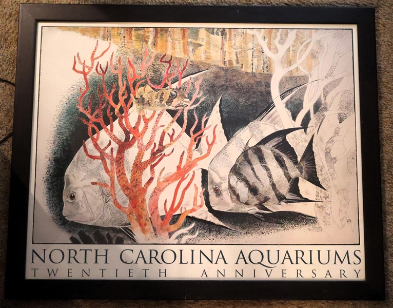 North Carolina Aquariums Twentieth Anniversary Print - Framed - Frame Measures 25" by 31"