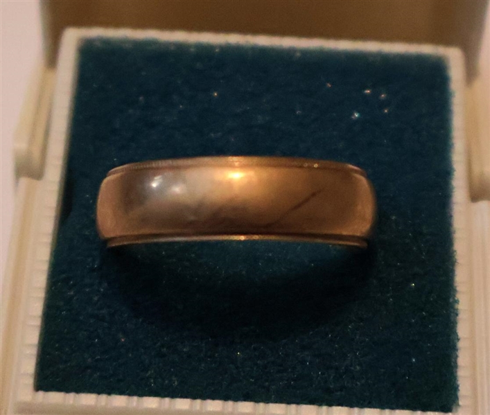14kt Yellow Gold Wedding Band - Engraved Inside - Size 10 - Weighs 5.7 Grams 