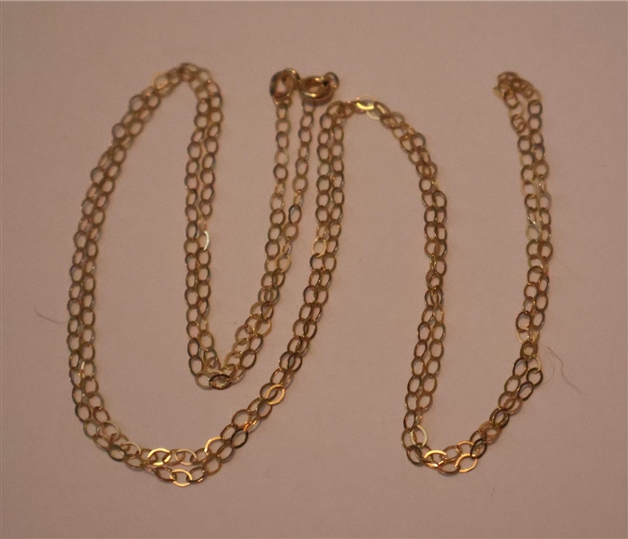 Delicate 14kt Yellow Gold Necklace - Oval Links - Measures 32" Long