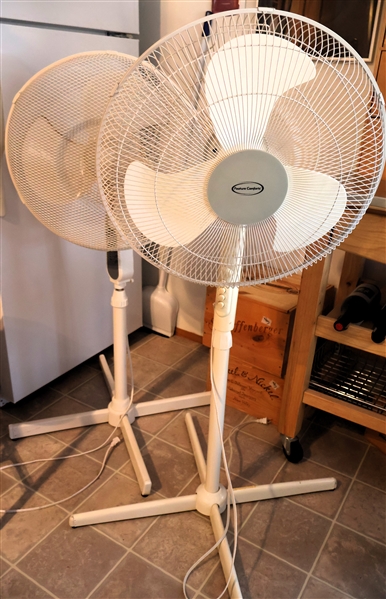 2 White Oscillating Stand Fans 