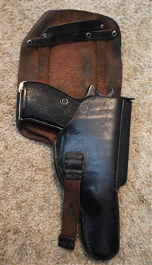 Walther P - 38 9mm Pistol in Leather Holster with Extra Magazine