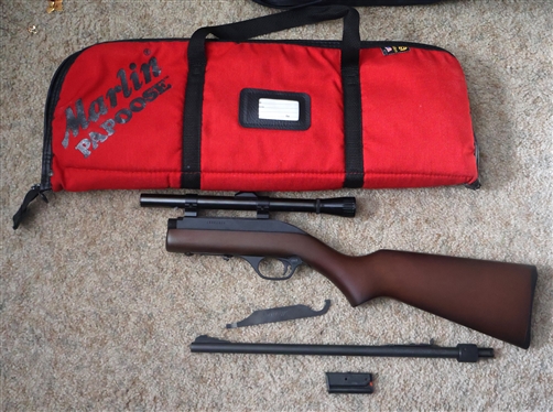 Marlin Papoose Rife  - Model 70P .22LR Take Down Rifle in Marlin Papoose Case - Like New 