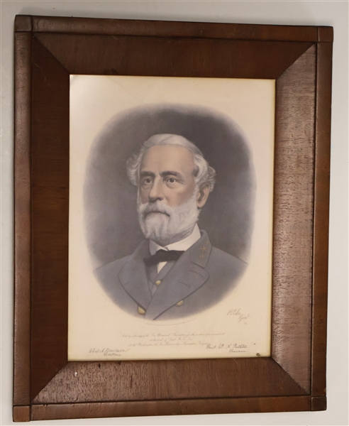 Nice Framed Hand Colored Robert E. Lee Print - "Sold by the authority of the Lee Memorial Association for the erection of a monument" Frame Measures 16" by 13"