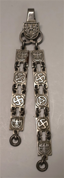 German WWII Nazi Bayonet Chain with Swastikas and Eagle -Marked Musterschutz NSKK - Korpsfuhrung -  Measures 7 1/4" Long 