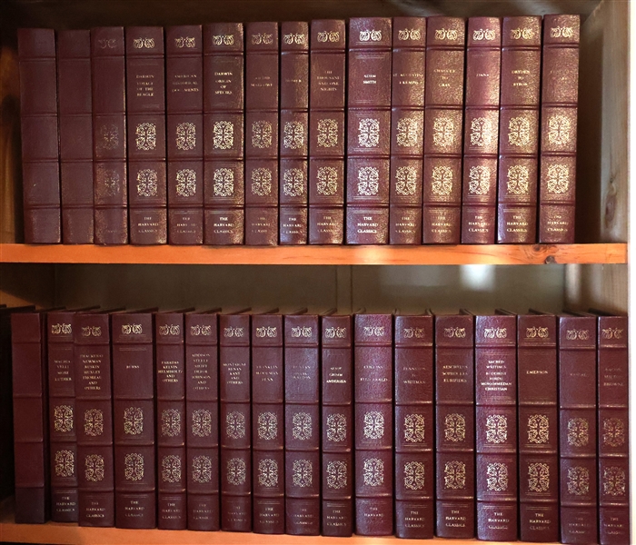 33 Volumes of "The Harvard Classics" - Beautiful Books with Gold Details on Covers and Gold Page Edges 