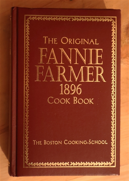 "The Original Fannie Farmer 1896 Cookbook" Reprint - With Nice Gold Lettered Cover and Gold Tipped Pages 