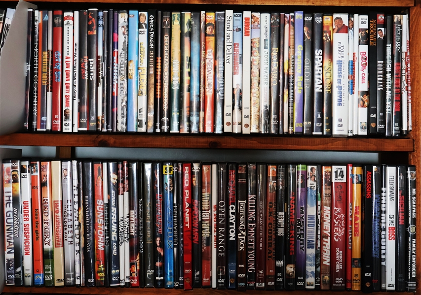 Lot of DVD Movies including "Sun Storm" "Kiss the Girls" "Eternal Gangsters" "Open Range" "Made" "The Medallion"