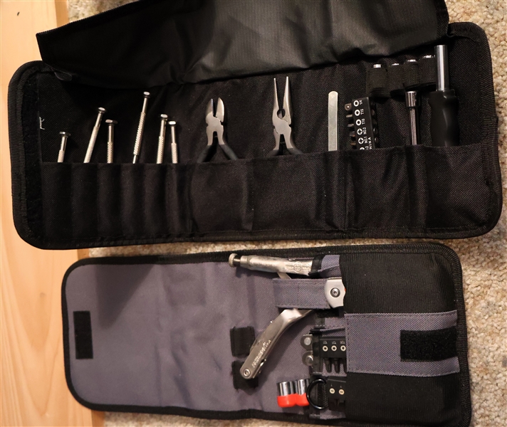 Fix It Tools Folding Tool Pouch with Tools and Other Tool Pouch with Schrade Multi Tool, Knife, Pliers, and Sockets