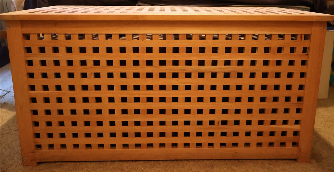 Pierced Wood Lift Top Storage Chest - Measures 20" tall 39" by 20" 