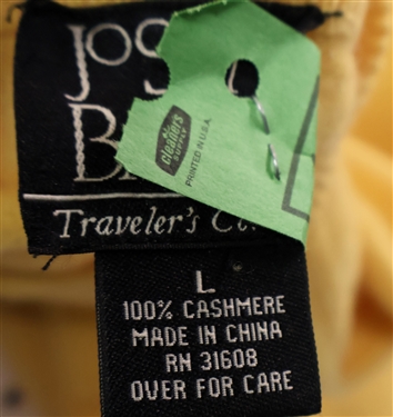 2 - Jos. A. Banks Traveler's Collection Cashmere Sweaters - Blue and Yellow - Both Size Large