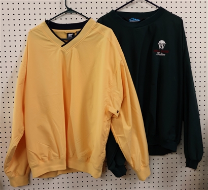 Yellow White Bear Windbreaker Pullover and Green Tri- Mountain Pullover John R. Wooden - Tradition - Both Size XL