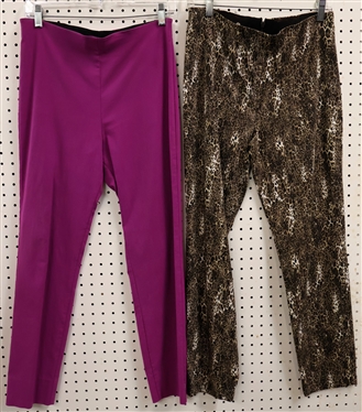2 Pairs of Equestrian Brand Pants - Fuchsia and Leopard - Both Size Small 