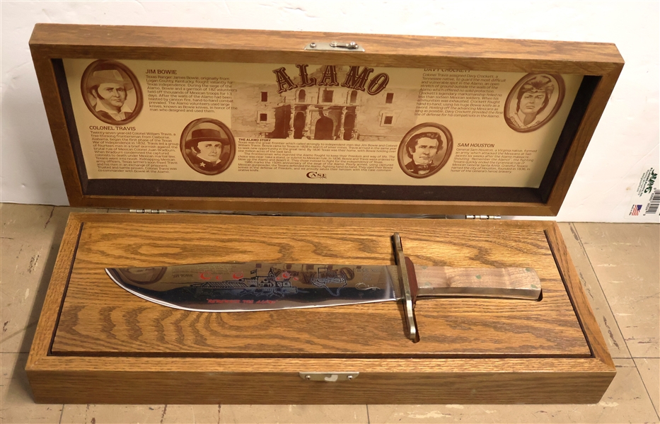 Case XX "Remember The Alamo" Commemorative Knife in Fitted Oak Case - Numbered 817 - Knife Measures 14" Long