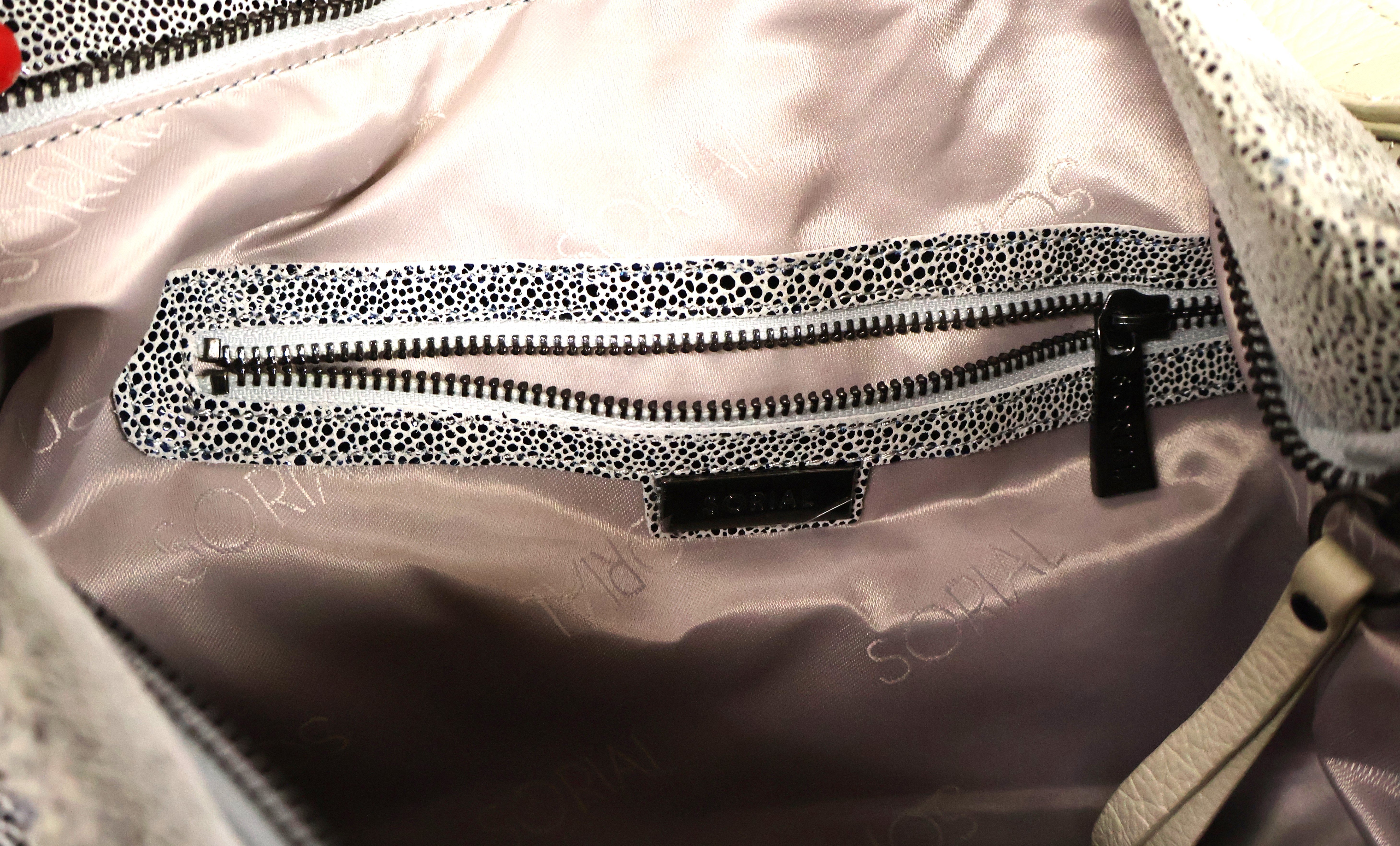 Sorial Lot Detail - Sorial Slouchy Light Gray and Metallic Blue Purse ...