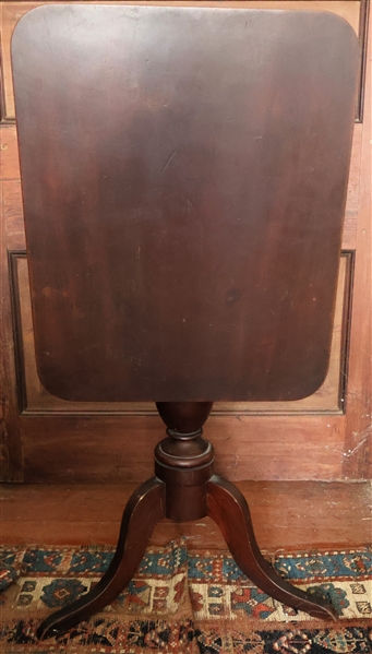 Square Mahogany Tilt Top Tea Table - Measures 29" Tall 24" by 20" 