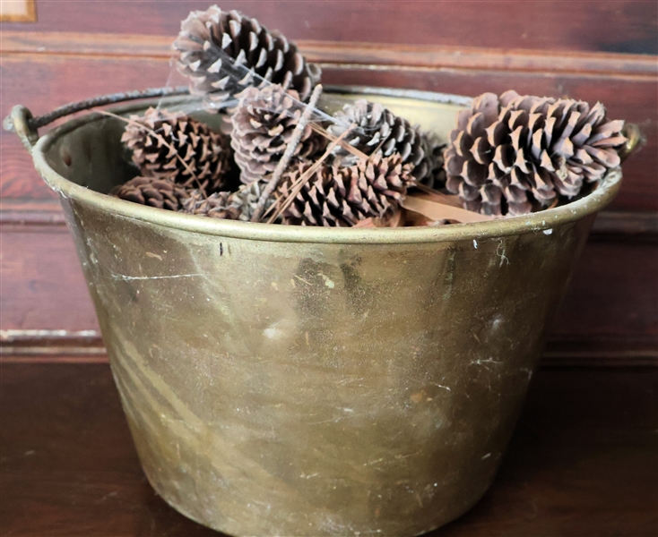 Brass Kettle / Bucket - Measures 8 1/2" Tall 13 1/2" Across 