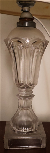 Clear Glass Table Lamp - Measures 12" To Bulb 