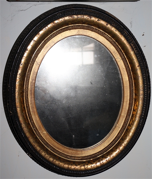 Fancy Oval Framed Mirror - Frame Measures 14" by 12"