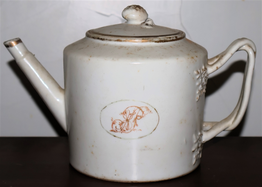 18th Century "Lowestaff" Tea Pot - Some Crazing On Bottom - Measures 5" Tall 8 1/2" 