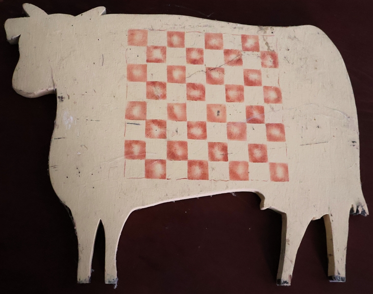 Cow Shaped Checkerboard - Measures 17 1/2" by 14" 