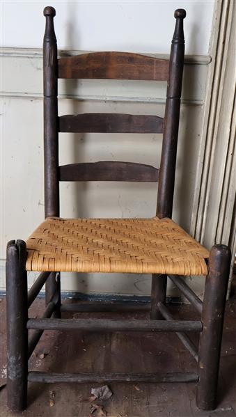 Virginia Country Primitive Johnson Chair - Measures 36" Tall 17" To Seat -Seat Has Been Replaced