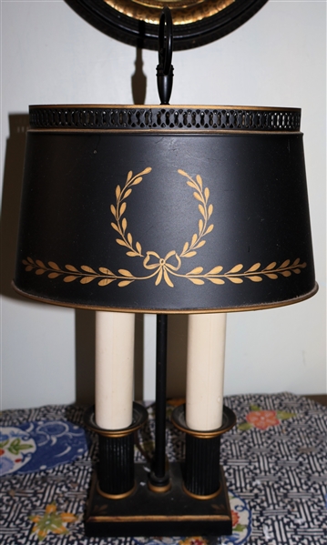 Toleware 2 Light Bedside Lamp - Measures 16" Tall 8" Wide