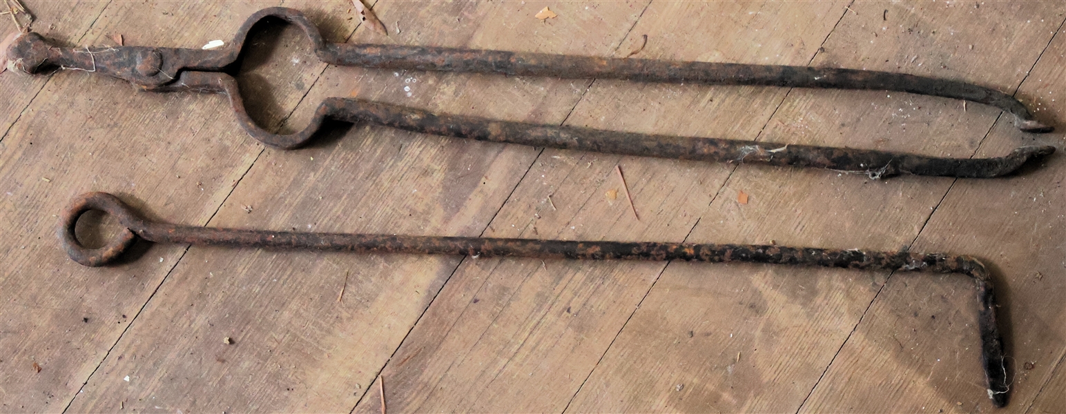 Blacksmith Shop Made Tongs and Poker