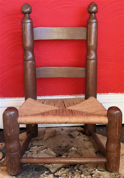 Granville County North Carolina Handmade Ladder Back Childs Chair - Measures 21" Tall 7" to Seat