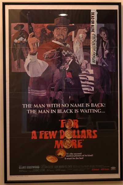 "A Few Dollars More" Clint Eastwood -1967 Framed Movie Poster - Frame Measures 41" by 27" 