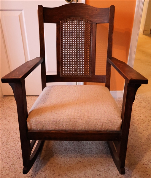 Oak Rocking Chair with Cane Back - Original Finish 